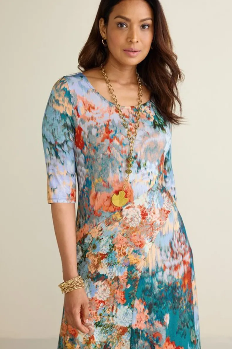 Vestido Nanette en Tonalidad Coral | Diseño Fresco con Detalles Flotantes | Colección Soft Surroundings para Estilos Boho-Chic