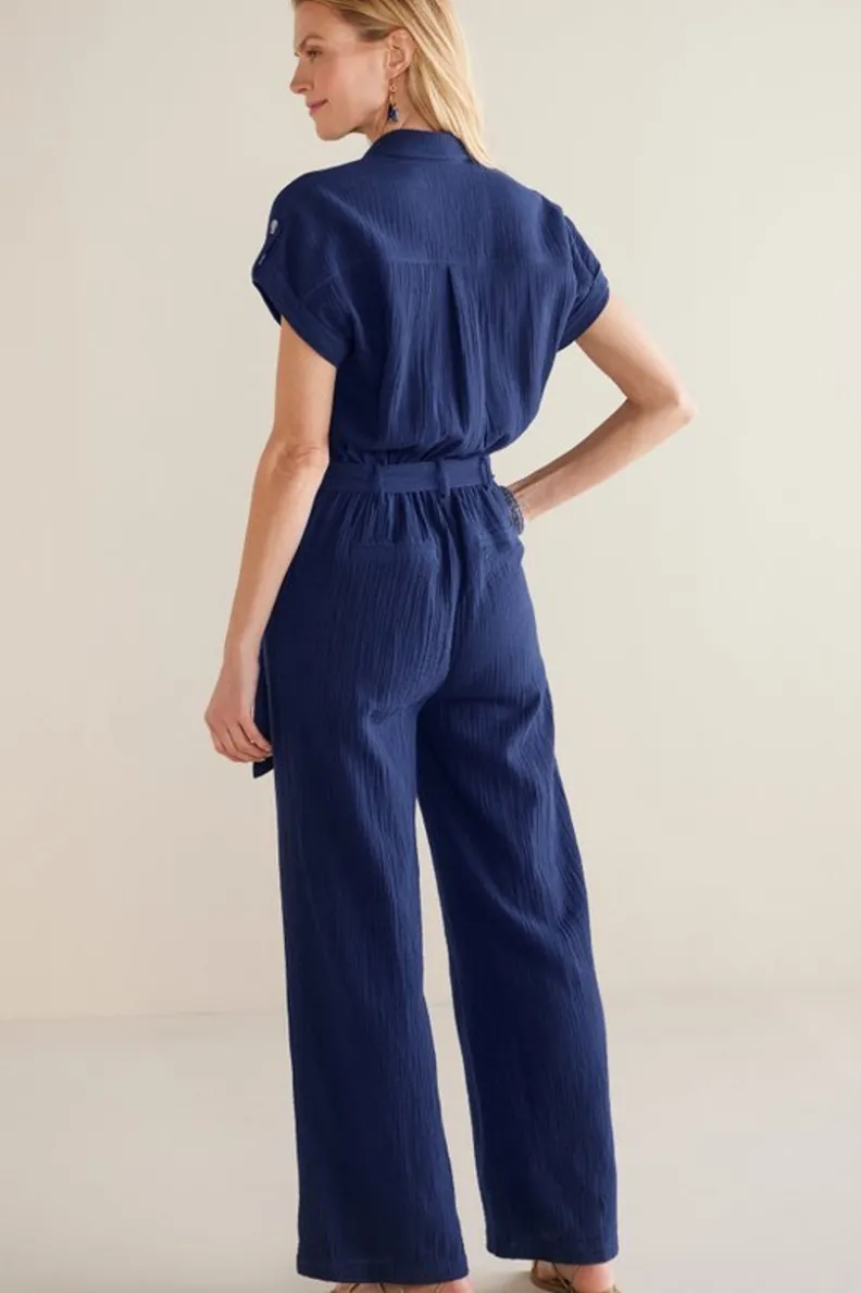 Overoles y Vestidos | Jumpsuit Flotante Natasha en Gasas Suaves - Azul Marino de Soft Surroundings (Confortable y Estiloso)