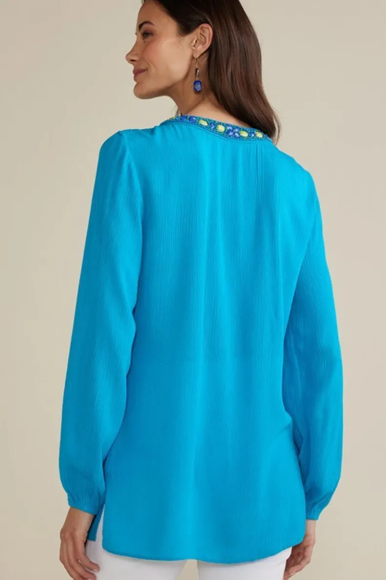Túnica Ligera Nellie en Azul Danubio - Estilo Fresco de Soft Surroundings