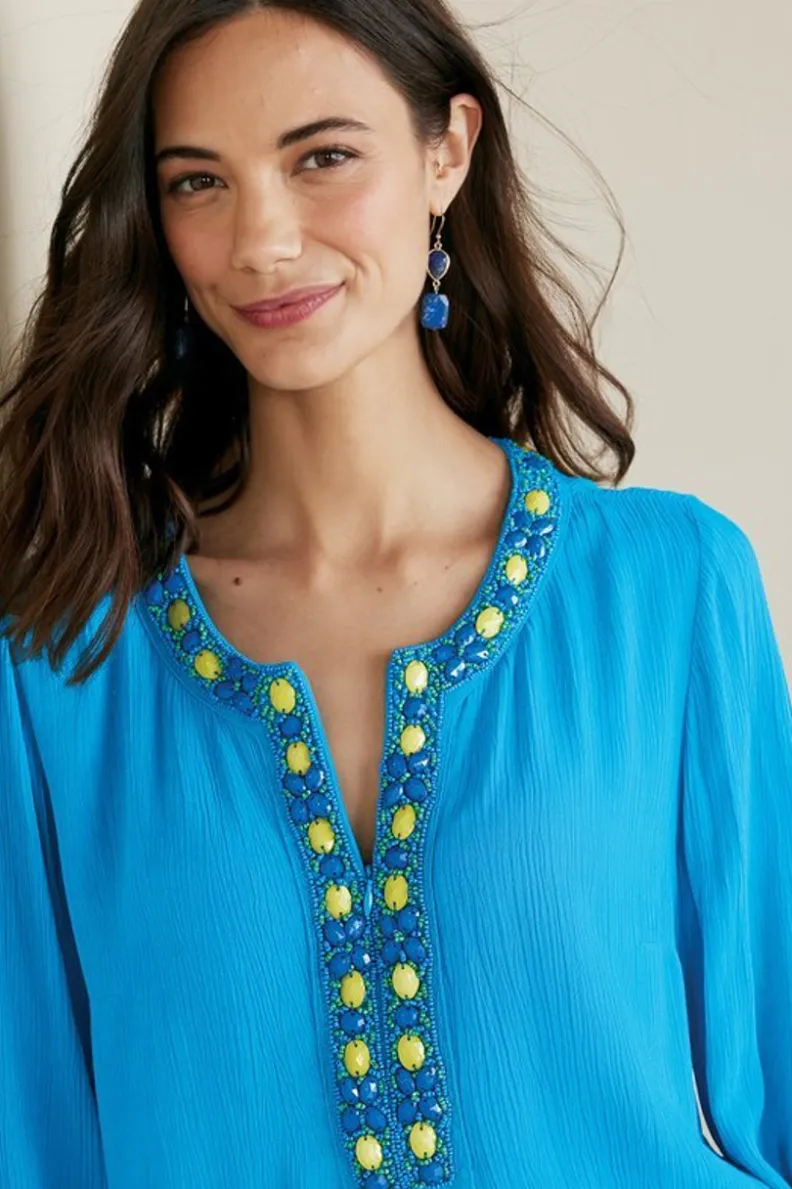 Túnica Ligera Nellie en Azul Danubio - Estilo Fresco de Soft Surroundings