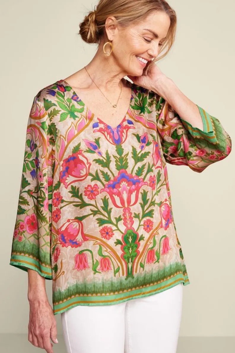 Blusa Neriah con Pañuelo Kyra - Conjunto Suave para Look Versátil de Soft Surroundings