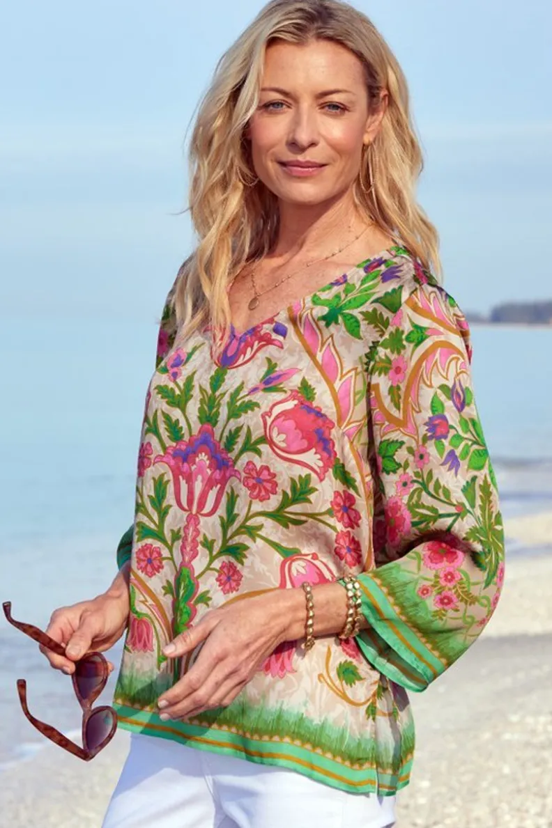 Blusa Neriah con Pañuelo Kyra - Conjunto Suave para Look Versátil de Soft Surroundings