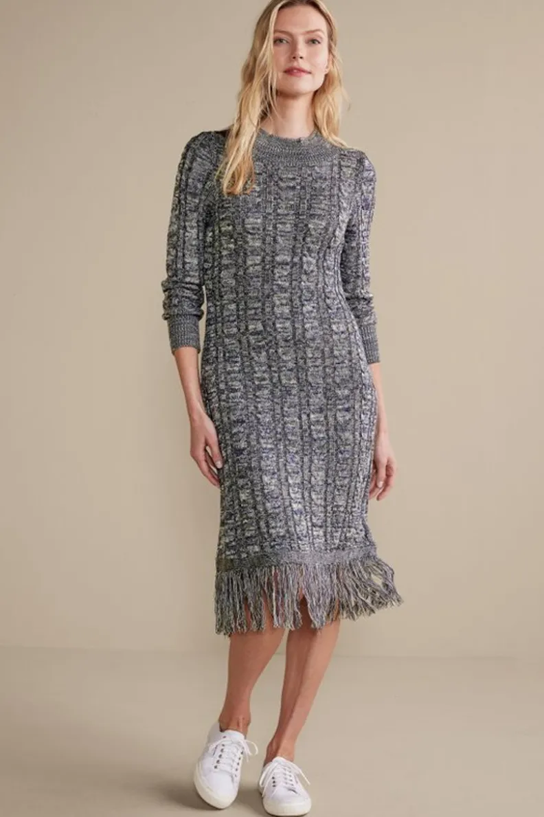 Vestido Tejido Neve de Soft Surroundings - Elegancia Invernal en Gris Carbón para Ocasiones Especiales
