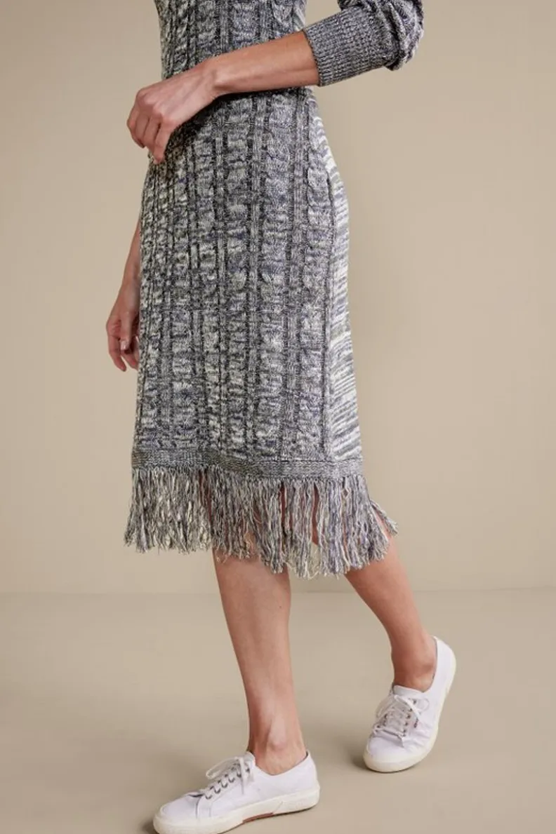 Vestido Tejido Neve de Soft Surroundings - Elegancia Invernal en Gris Carbón para Ocasiones Especiales