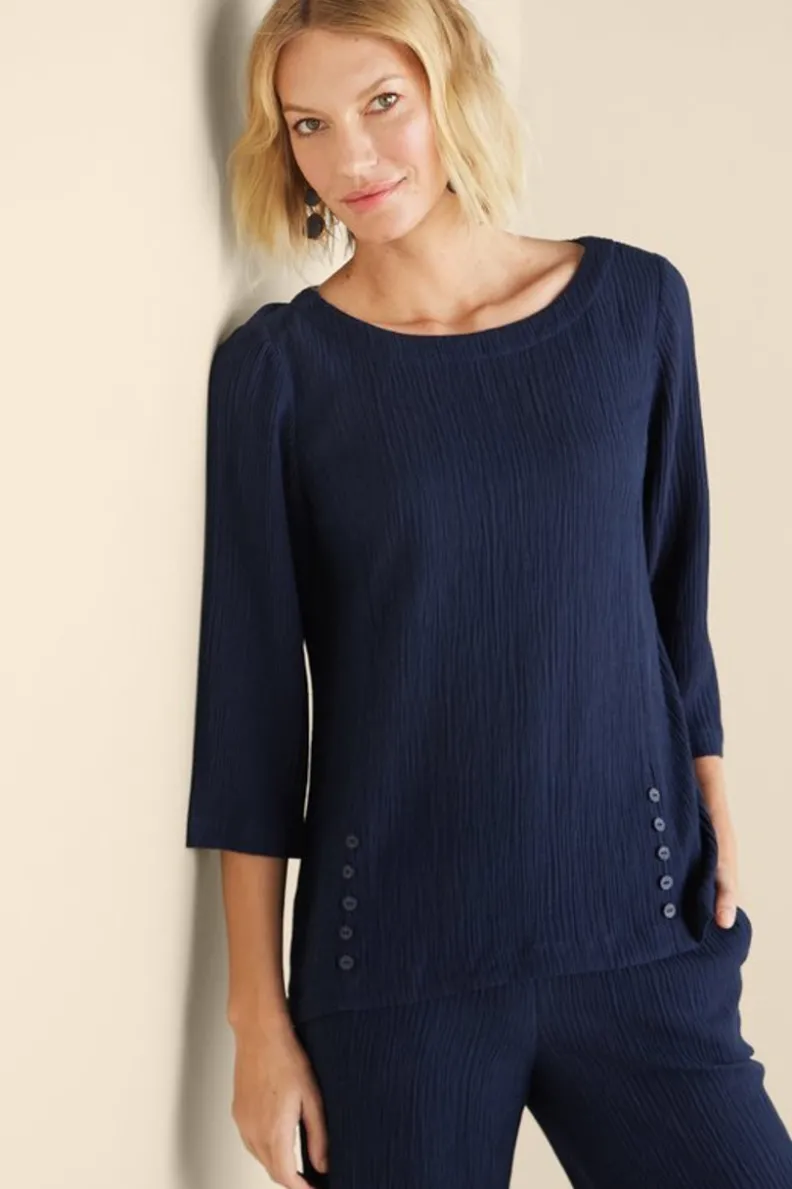 Elegante Túnica Oceo en Gasas Suaves - Conjuntos de Blusas y Leggings para Estilo Cómodo - Soft Surroundings
