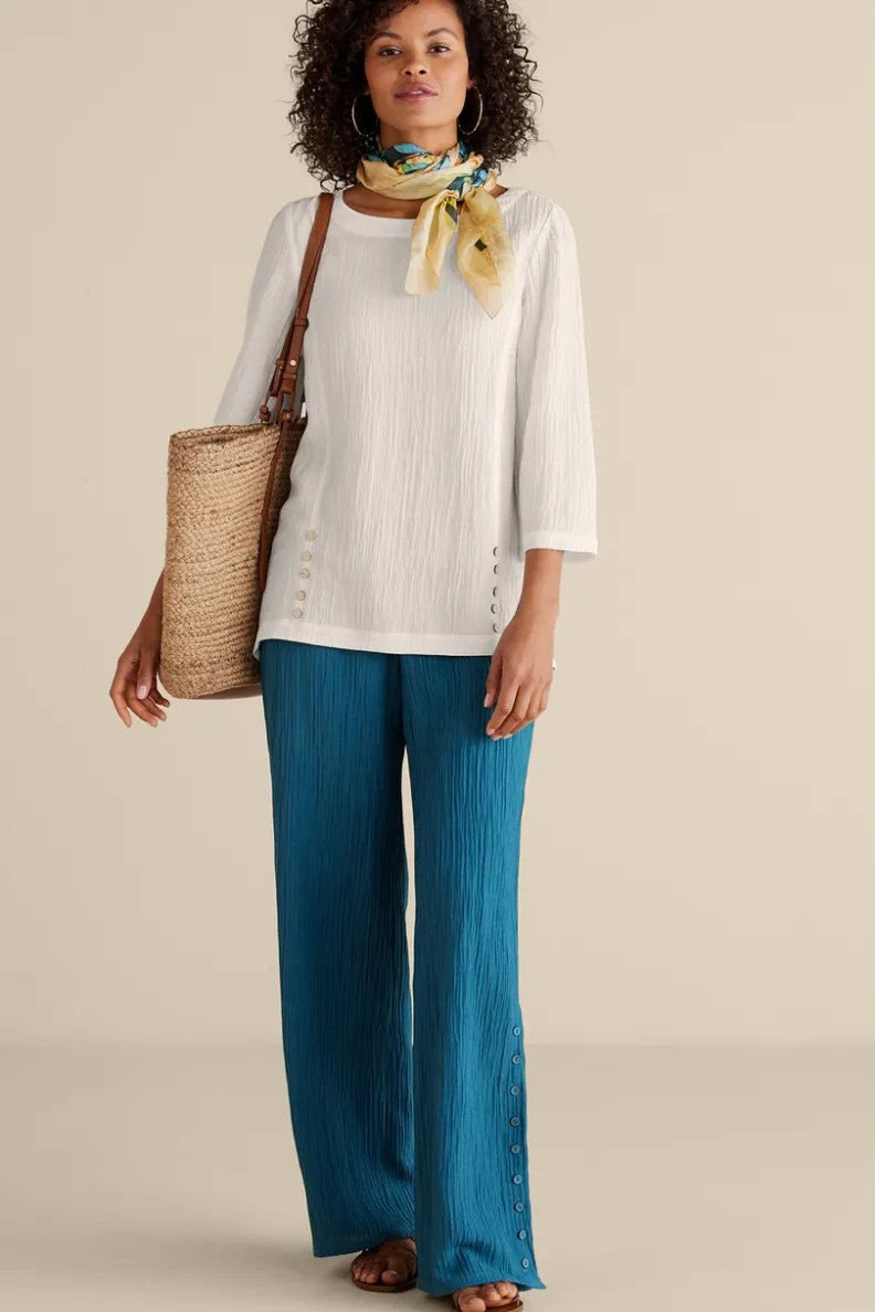 Elegante Túnica Oceo en Gasas Suaves - Conjuntos de Blusas y Leggings para Estilo Cómodo - Soft Surroundings