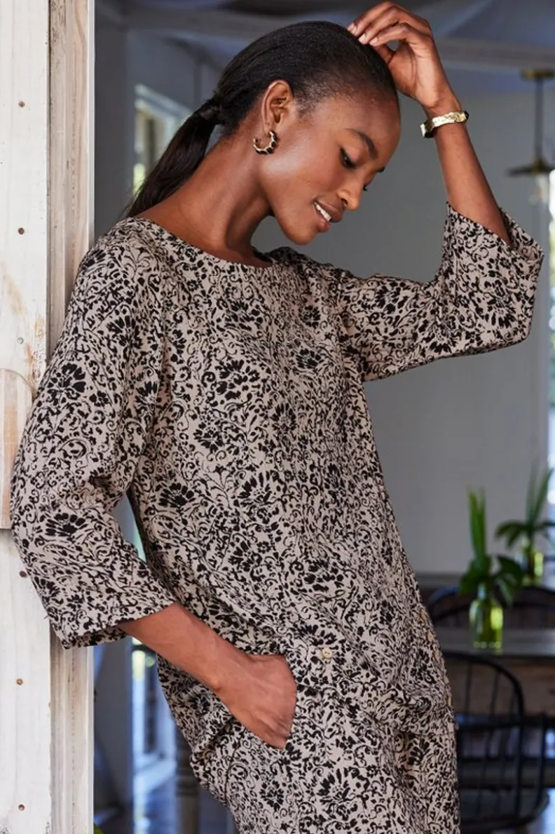 Elegante Túnica Oceo en Gasas Suaves - Conjuntos de Blusas y Leggings para Estilo Cómodo - Soft Surroundings
