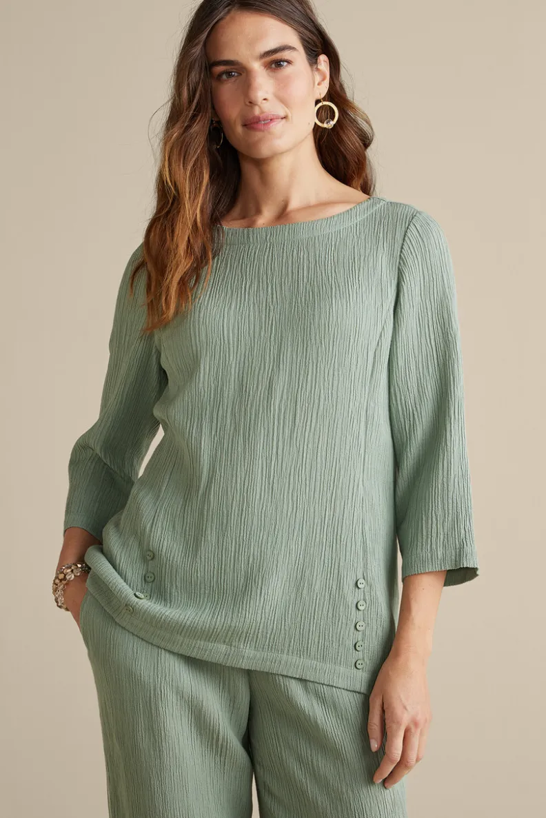 Elegante Túnica Oceo en Gasas Suaves - Conjuntos de Blusas y Leggings para Estilo Cómodo - Soft Surroundings