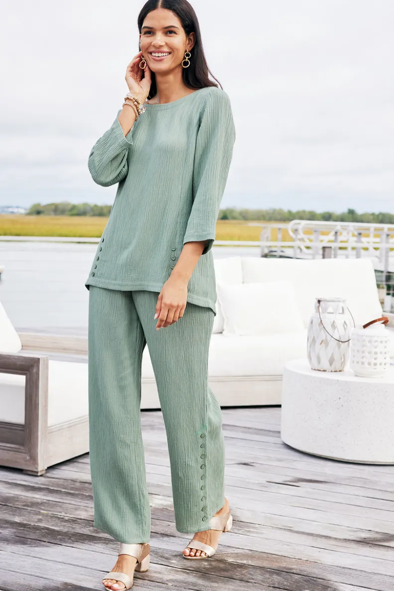 Elegante Túnica Oceo en Gasas Suaves - Conjuntos de Blusas y Leggings para Estilo Cómodo - Soft Surroundings