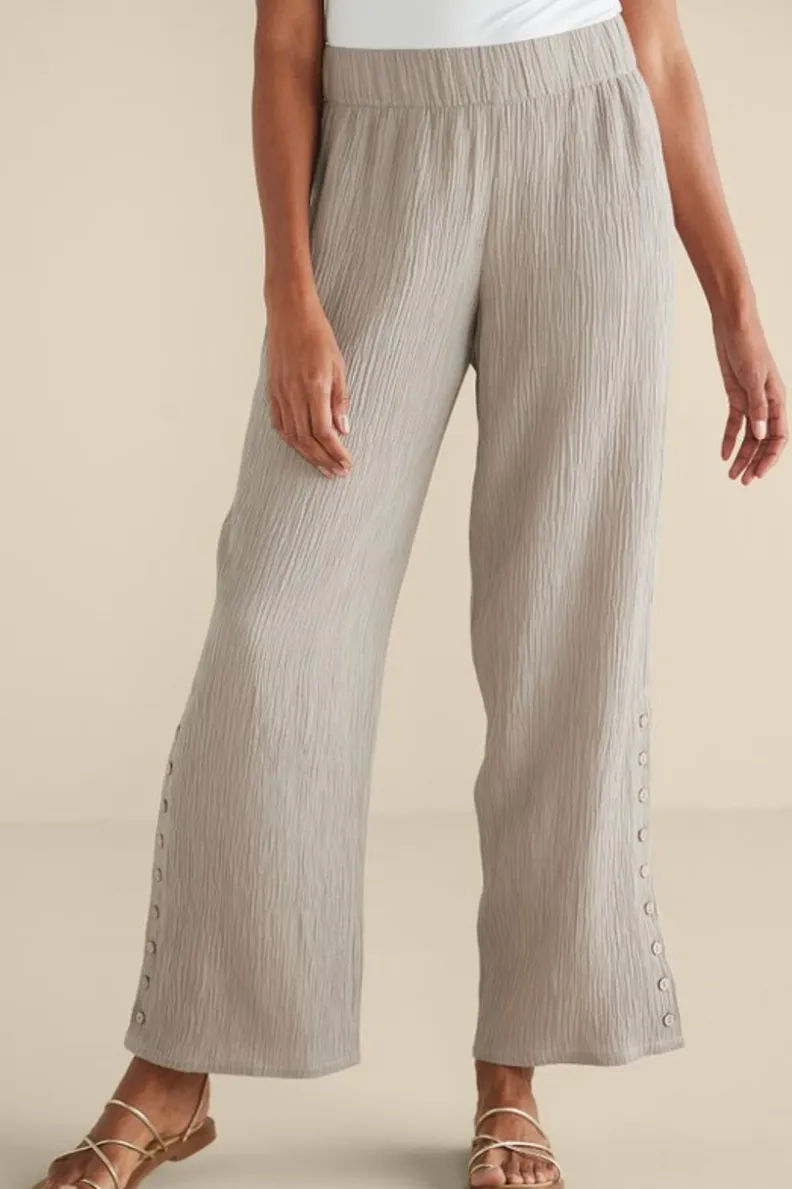 Pantalones anchos en gasa transpirable - Diseño relajado Oceo para días de verano (Colección Soft Surroundings)

(：1. 2. 3. 4. 5. 6.）