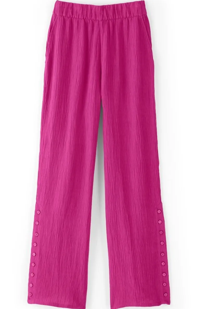 Pantalones anchos en gasa transpirable - Diseño relajado Oceo para días de verano (Colección Soft Surroundings)

(：1. 2. 3. 4. 5. 6.）