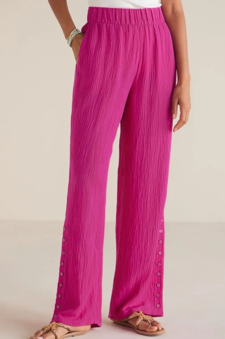 Pantalones anchos en gasa transpirable - Diseño relajado Oceo para días de verano (Colección Soft Surroundings)

(：1. 2. 3. 4. 5. 6.）