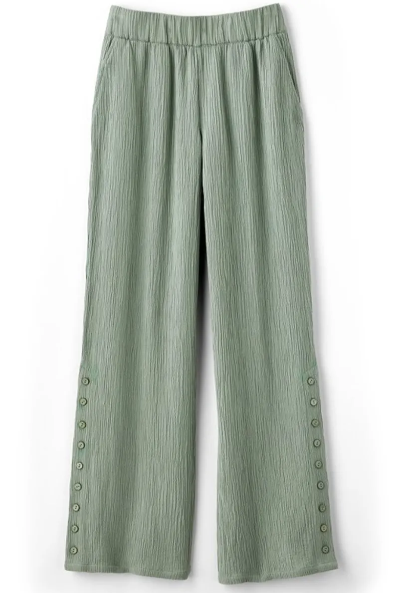 Pantalones anchos en gasa transpirable - Diseño relajado Oceo para días de verano (Colección Soft Surroundings)

(：1. 2. 3. 4. 5. 6.）
