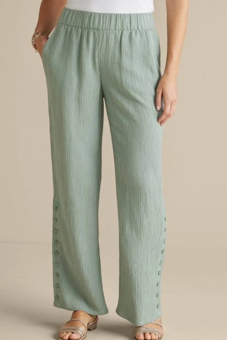 Pantalones anchos en gasa transpirable - Diseño relajado Oceo para días de verano (Colección Soft Surroundings)

(：1. 2. 3. 4. 5. 6.）