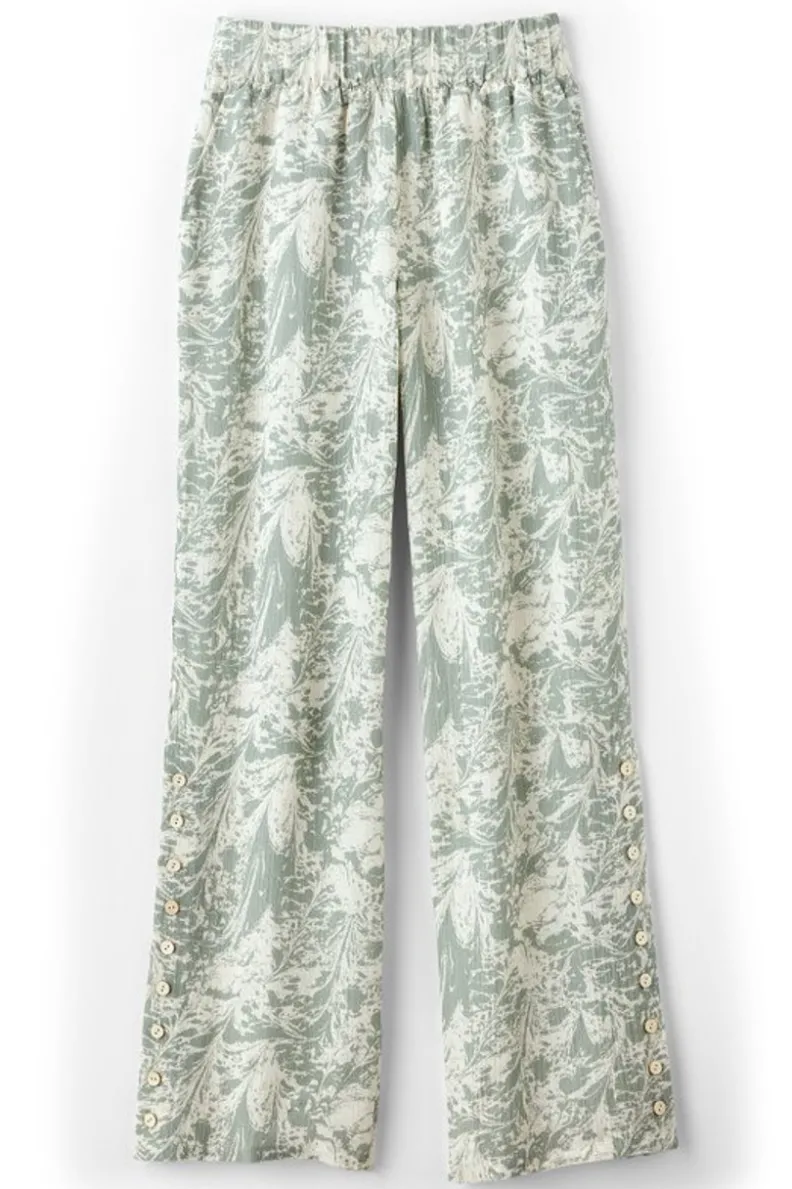 Pantalones anchos en gasa transpirable - Diseño relajado Oceo para días de verano (Colección Soft Surroundings)

(：1. 2. 3. 4. 5. 6.）