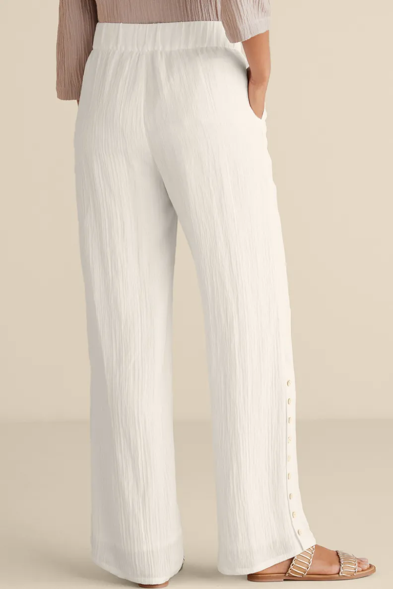 Pantalones anchos en gasa transpirable - Diseño relajado Oceo para días de verano (Colección Soft Surroundings)

(：1. 2. 3. 4. 5. 6.）