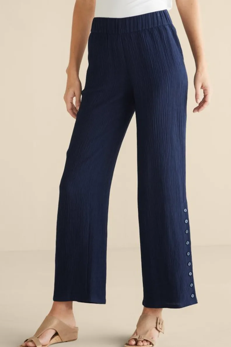 Pantalones anchos en gasa transpirable - Diseño relajado Oceo para días de verano (Colección Soft Surroundings)

(：1. 2. 3. 4. 5. 6.）