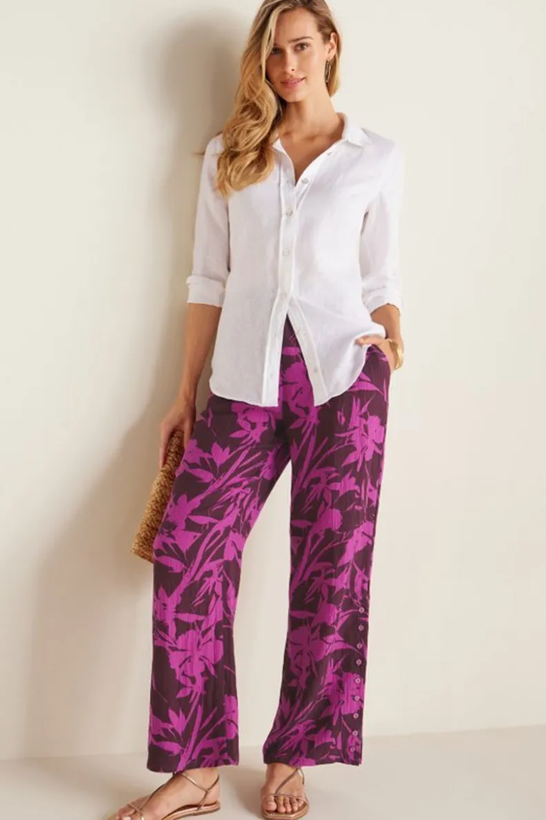Pantalones anchos en gasa transpirable - Diseño relajado Oceo para días de verano (Colección Soft Surroundings)

(：1. 2. 3. 4. 5. 6.）