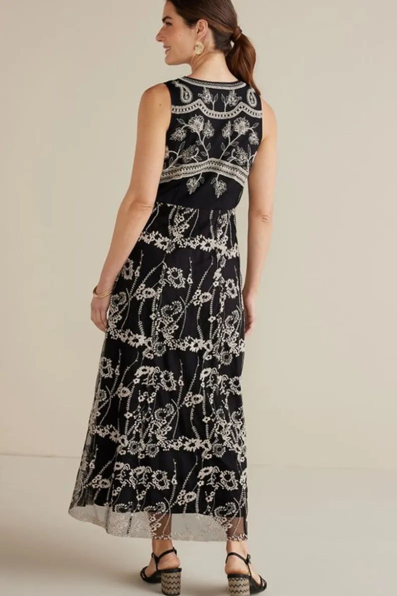Vestido Olivia Largo en Negro - Elegancia Casual de Soft Surroundings