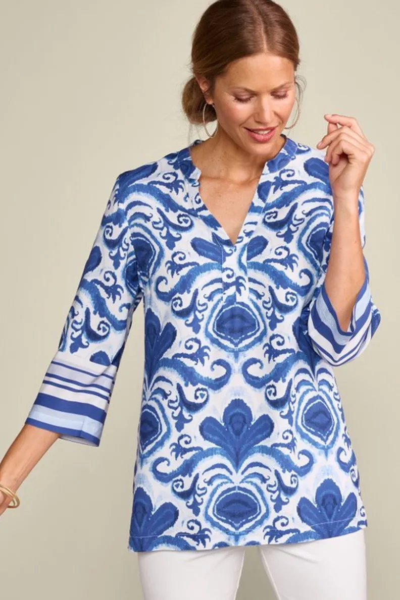 Túnica ligera Pari con chal Perissa - Conjunto bohemio en tejido suave de Soft Surroundings