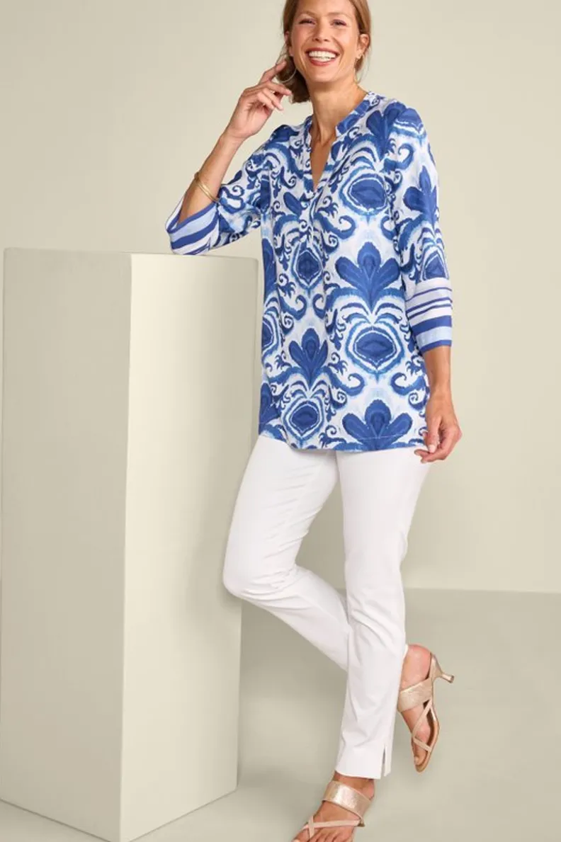 Túnica ligera Pari con chal Perissa - Conjunto bohemio en tejido suave de Soft Surroundings