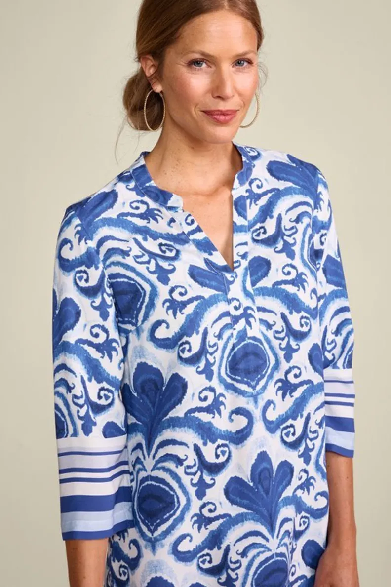 Túnica ligera Pari con chal Perissa - Conjunto bohemio en tejido suave de Soft Surroundings