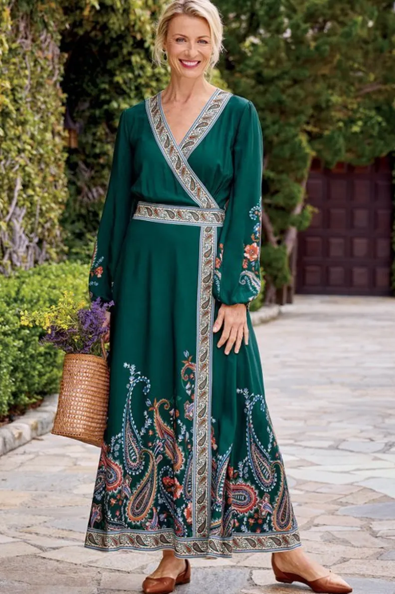 Vestido largo Parry con pañuelo toscano coordinado - Elegancia casual de Soft Surroundings