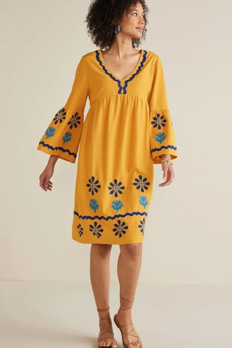 Vestido Corto Petra en Tono Oro Brillante - Elegancia Casual de Soft Surroundings