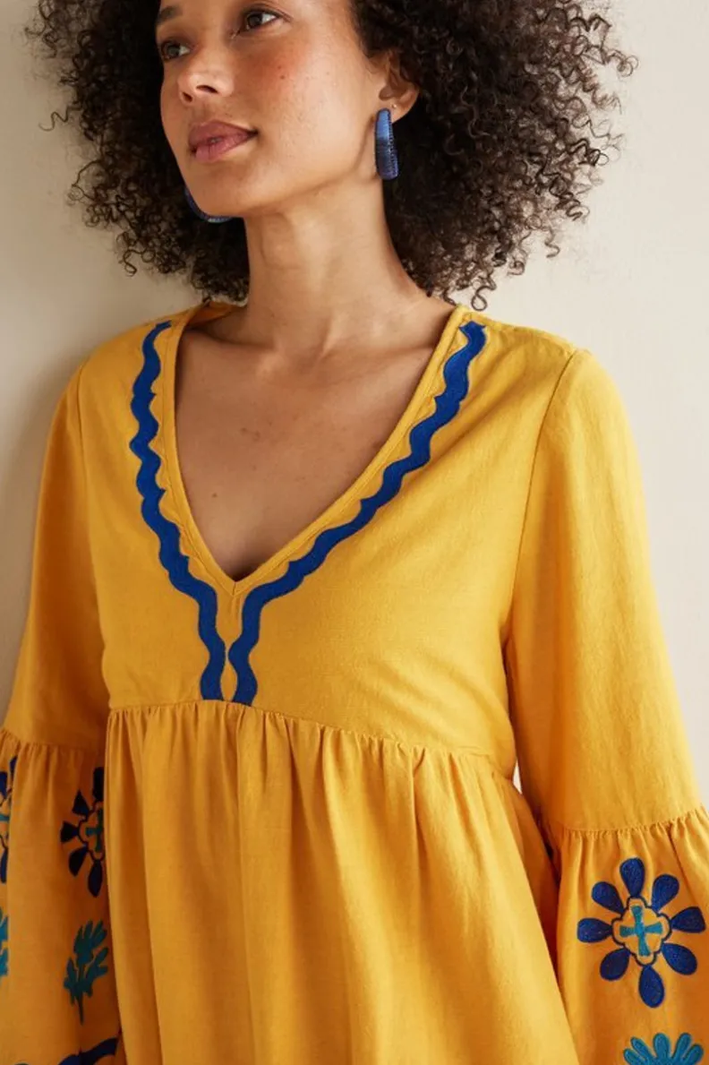 Vestido Corto Petra en Tono Oro Brillante - Elegancia Casual de Soft Surroundings