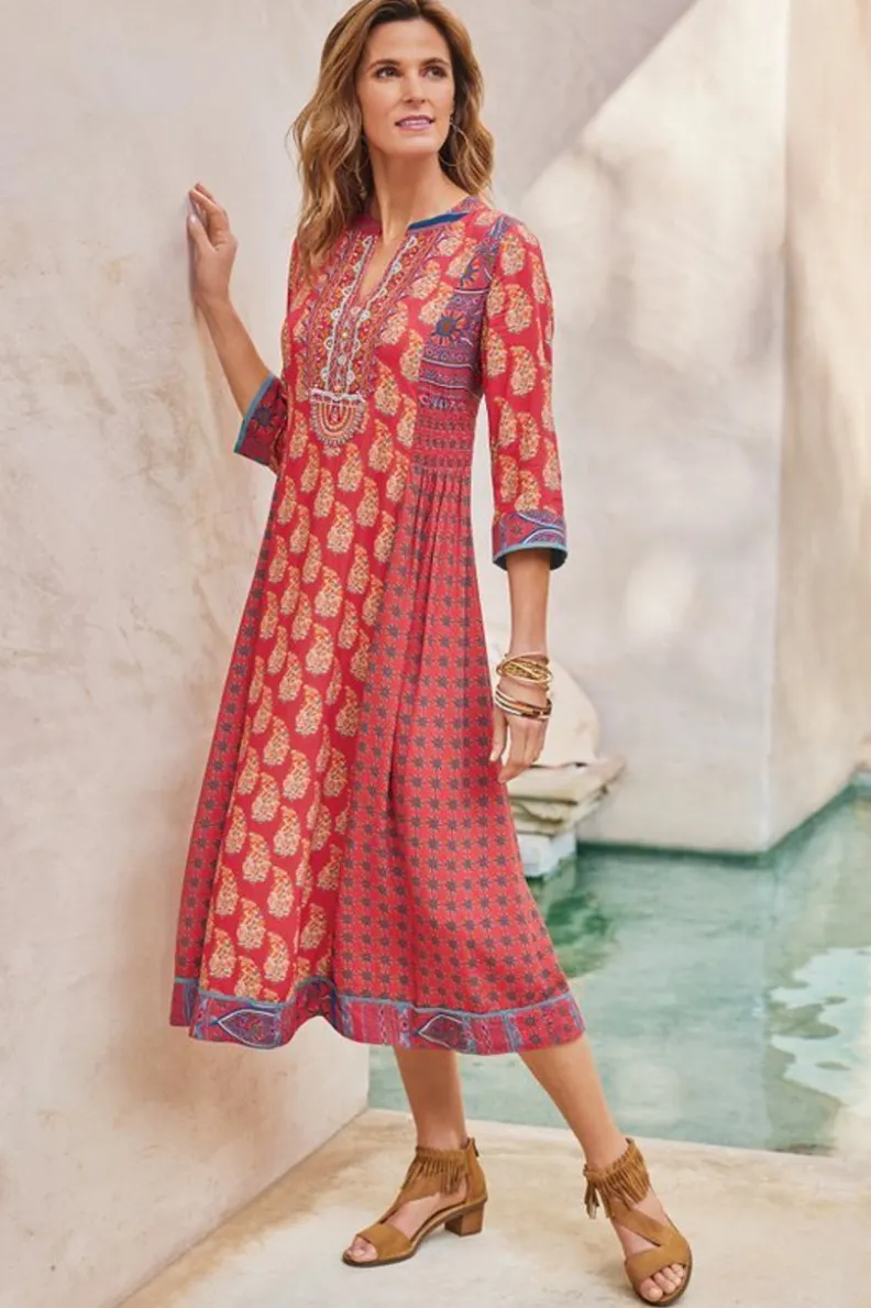 Vestido Phoenix en rojo intenso - Elegancia suave de Soft Surroundings para ocasiones especiales