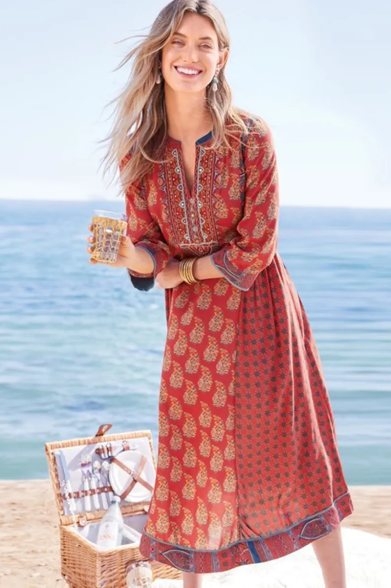 Vestido Phoenix en rojo intenso - Elegancia suave de Soft Surroundings para ocasiones especiales