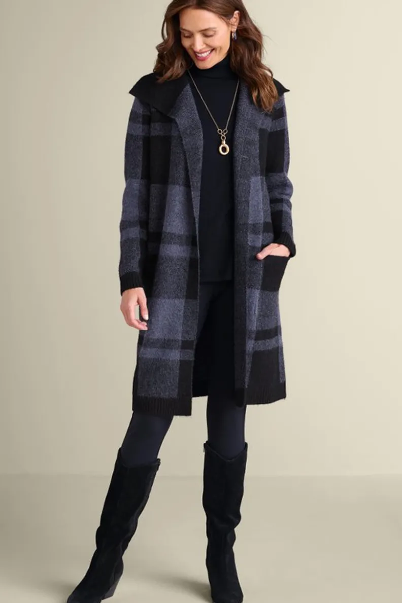 Cárdigan Elegante de Cuadros Suaves - Abrigo de Lana con Estilo Posh para Mujer