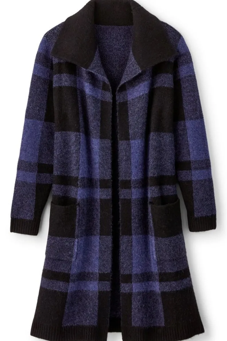 Cárdigan Elegante de Cuadros Suaves - Abrigo de Lana con Estilo Posh para Mujer