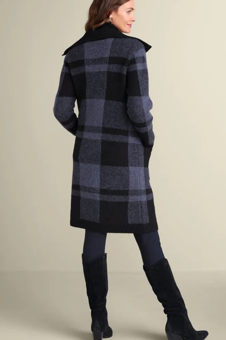 Cárdigan Elegante de Cuadros Suaves - Abrigo de Lana con Estilo Posh para Mujer