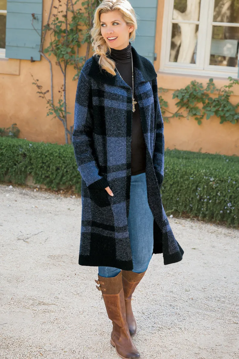 Cárdigan Elegante de Cuadros Suaves - Abrigo de Lana con Estilo Posh para Mujer