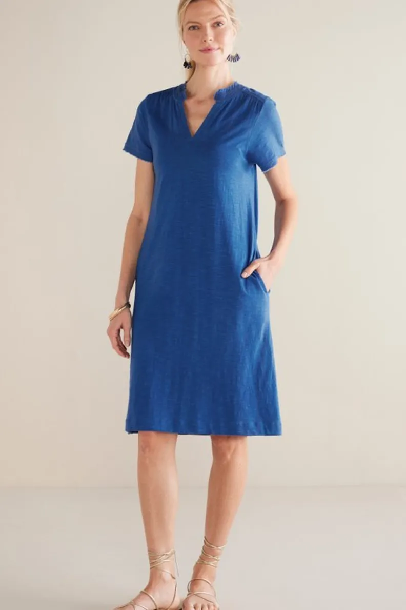 Vestido Corto Presley en Azul Zafiro - Elegancia Casual de Soft Surroundings