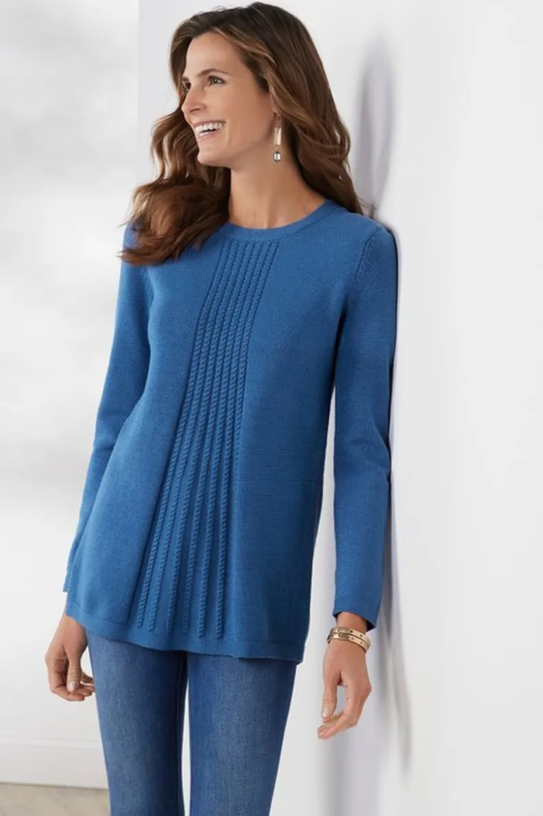 Suéter túnica Priscilla - Prenda versátil en punto suave con diseño acogedor de Soft Surroundings
