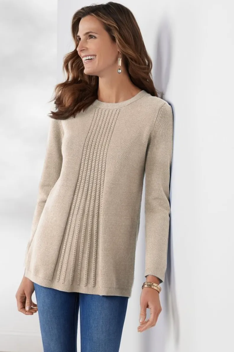 Suéter túnica Priscilla - Prenda versátil en punto suave con diseño acogedor de Soft Surroundings