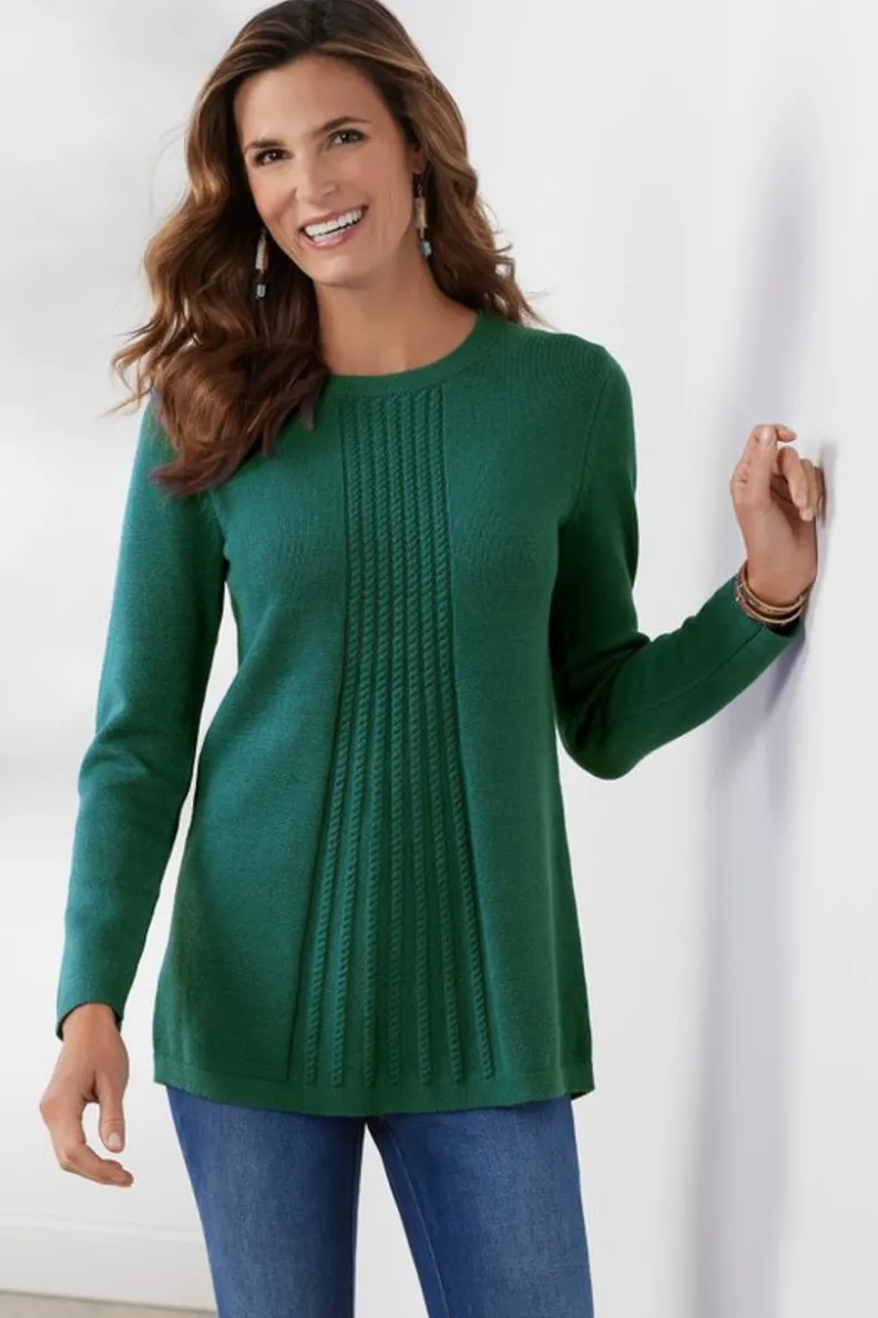Suéter túnica Priscilla - Prenda versátil en punto suave con diseño acogedor de Soft Surroundings