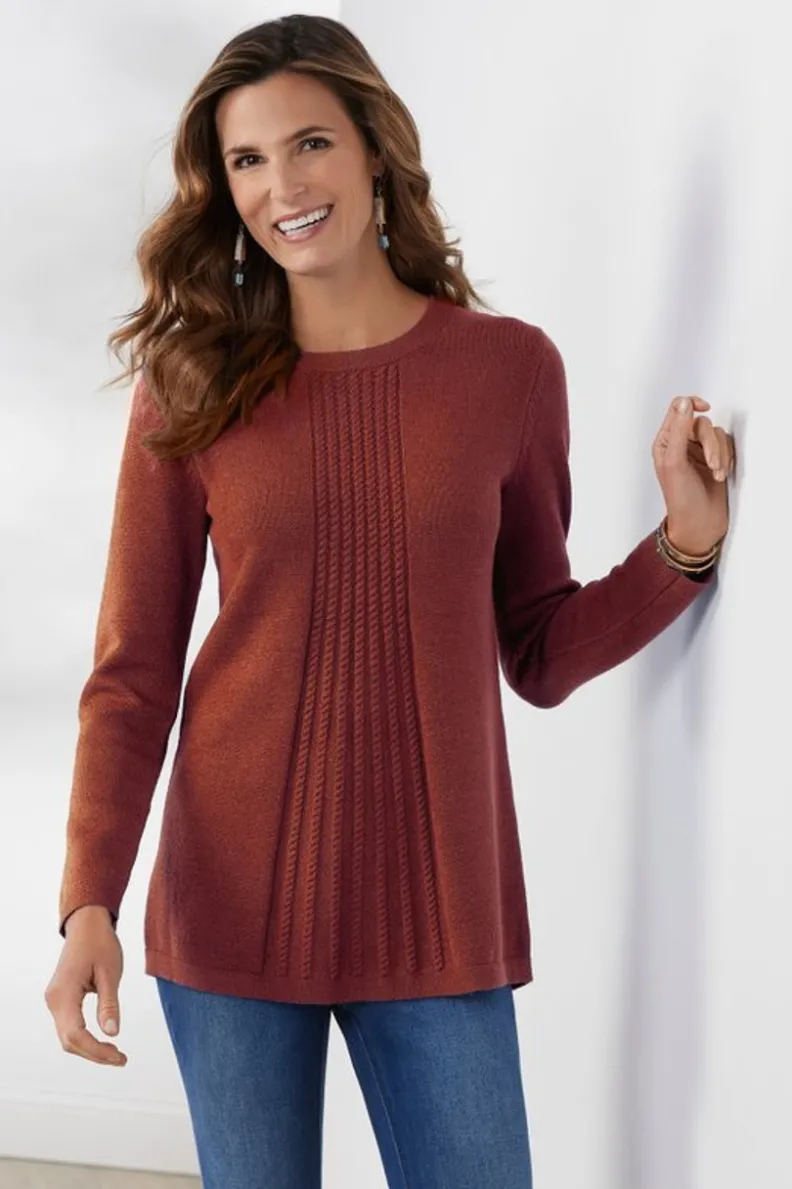 Suéter túnica Priscilla - Prenda versátil en punto suave con diseño acogedor de Soft Surroundings