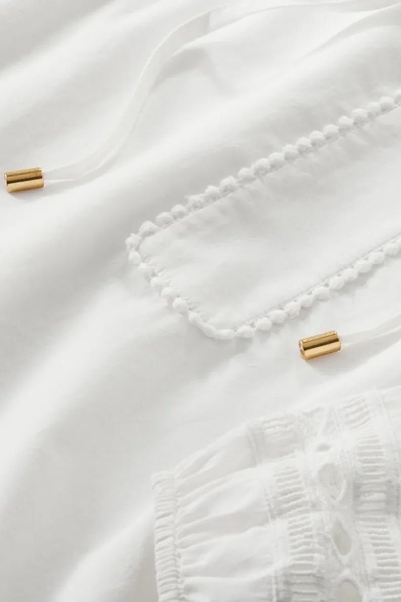 Blusa Elegante Prospera con Encaje en Marfil Perla - Soft Surroundings
