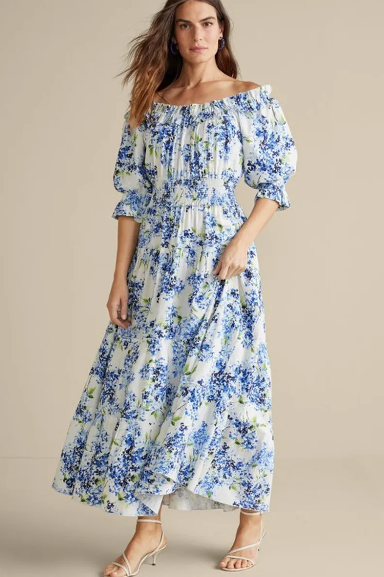 Vestido Largo Fluido Rosana en Tono Glicina Suave - Elegancia Primaveral con Comodidad Entornos Suaves