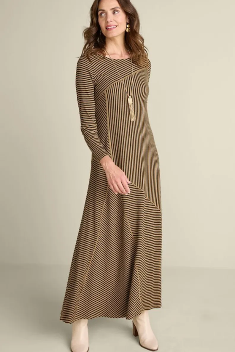 Vestido Ryley Otoño 2023 - Rayas Elegantes Marrón/Negro - Colección Soft Surroundings