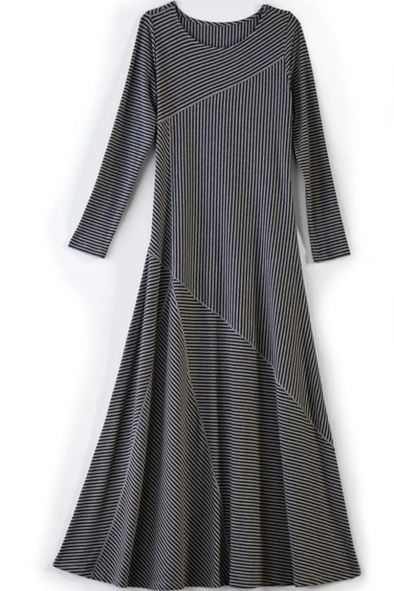 Vestido Ryley Otoño 2023 - Rayas Elegantes Marrón/Negro - Colección Soft Surroundings