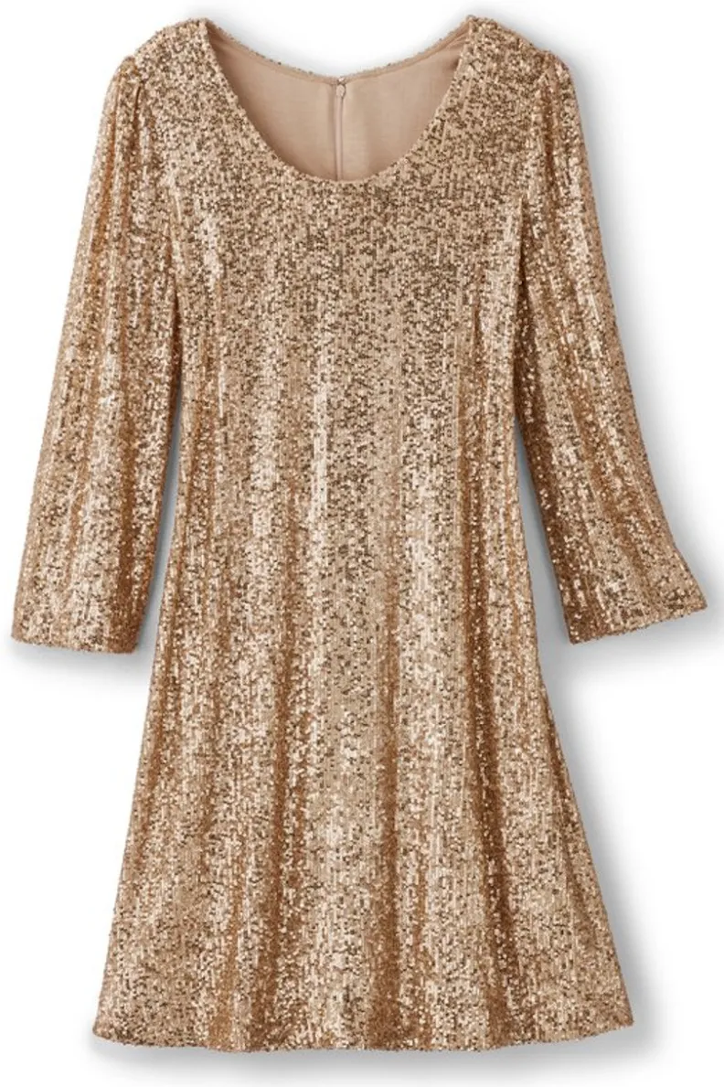 Vestido Sancerre con Destellos Dorados - Elegancia Brillante de Soft Surroundings