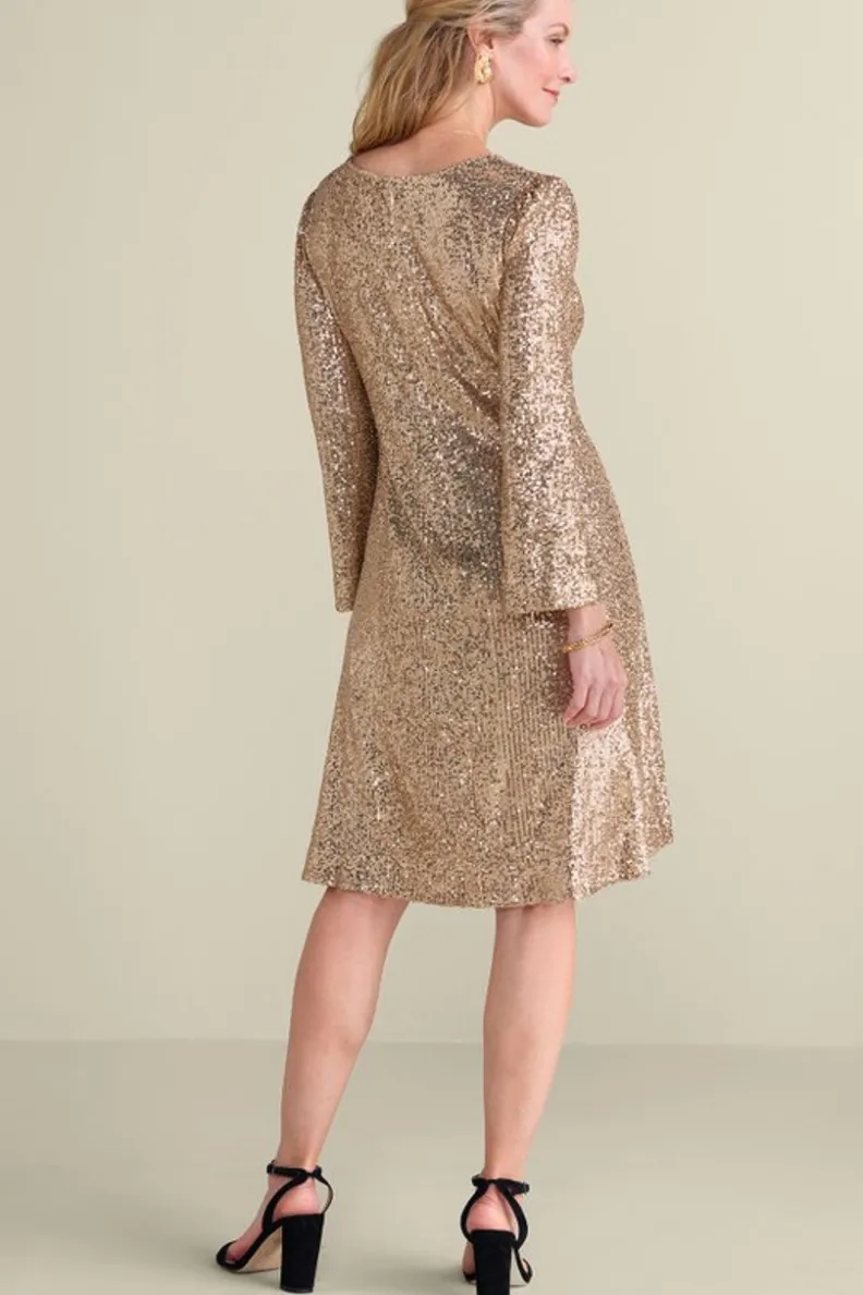 Vestido Sancerre con Destellos Dorados - Elegancia Brillante de Soft Surroundings