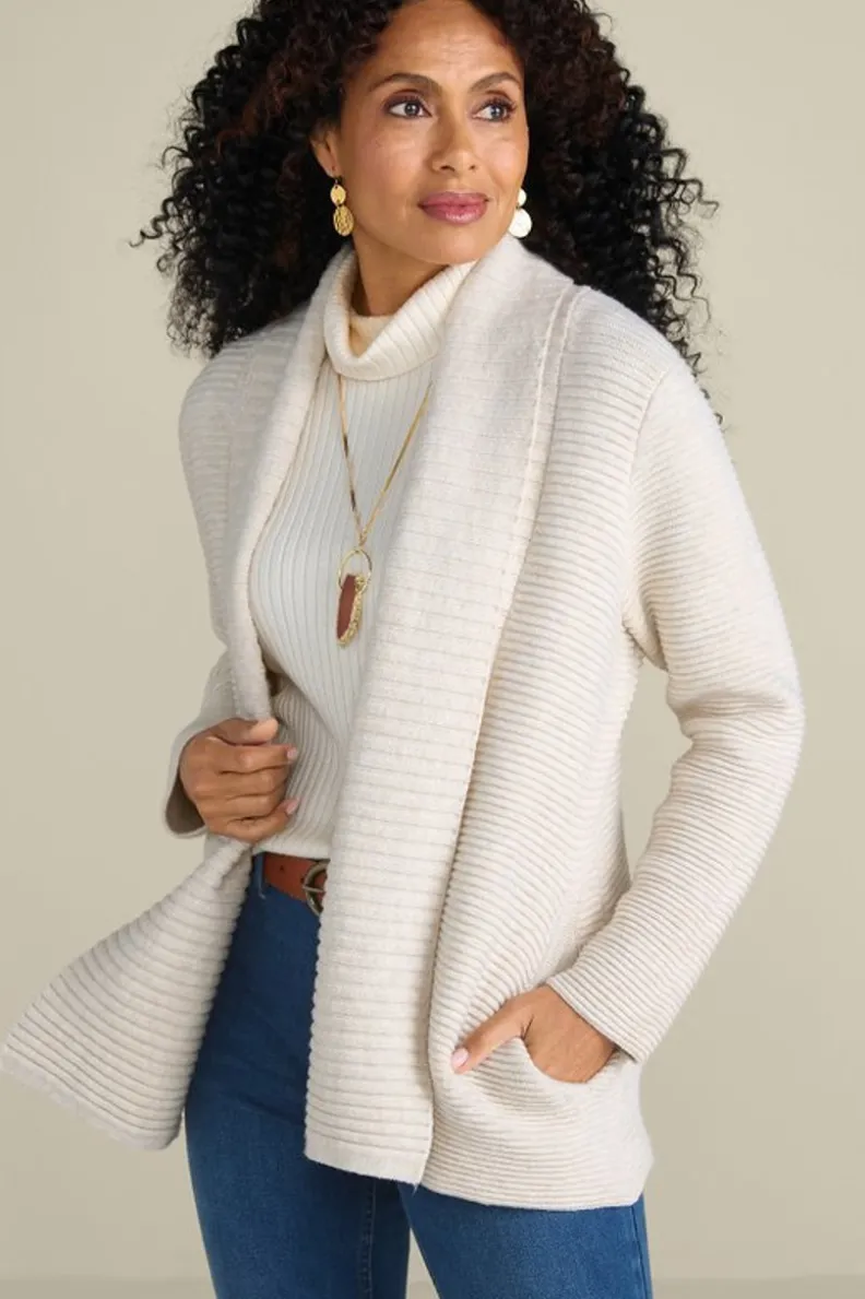 Cárdigan Sandria Suave Entorno - Color Beige Grisáceo | Abrigos y Suéteres de Temporada