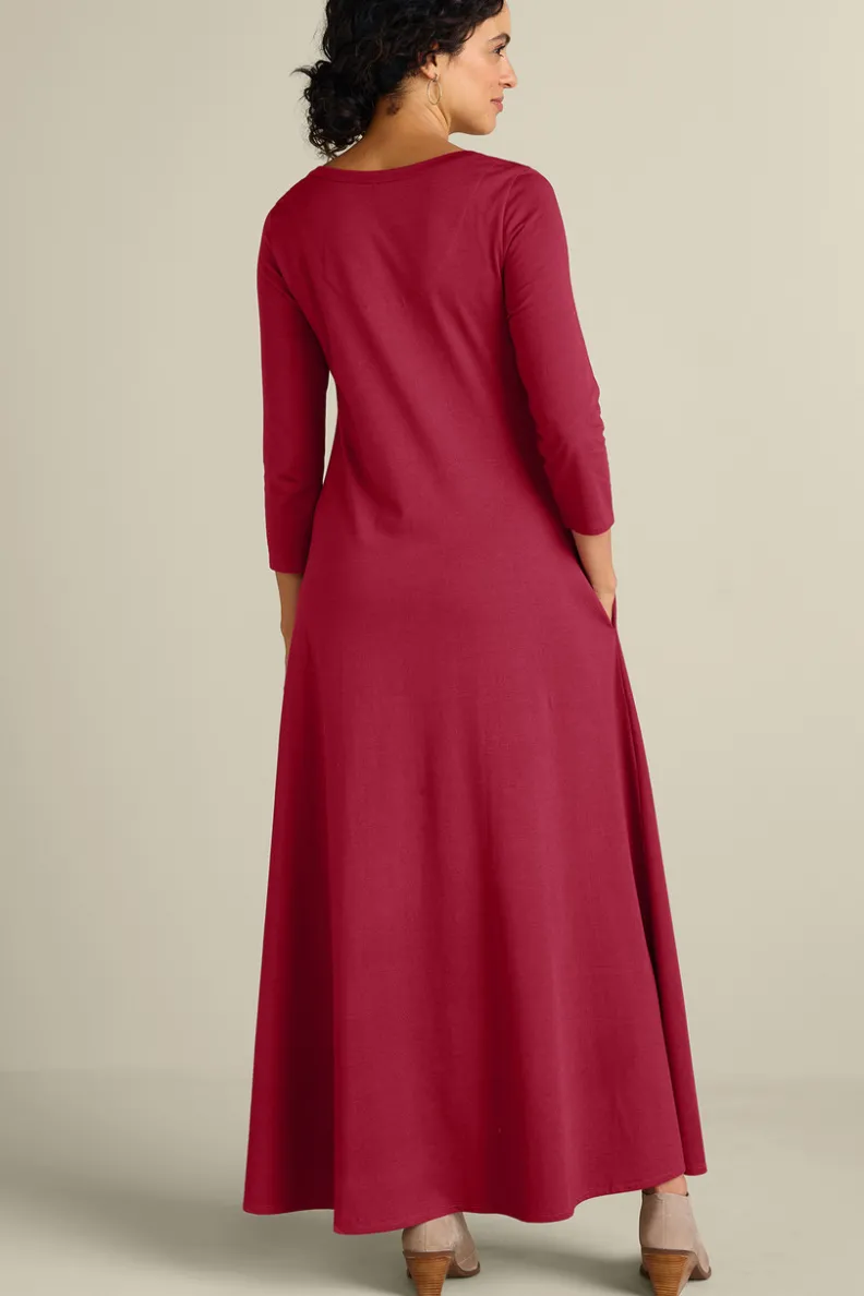 Vestido Casual Santiago con Mangas Tres Cuartos - Elegancia Cómoda de Entornos Suaves para Primavera-Verano