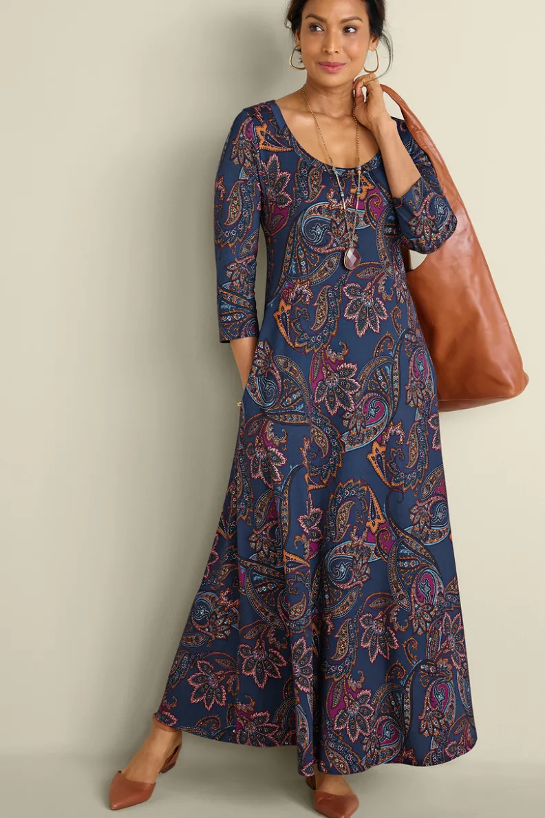 Vestido Casual Santiago con Mangas Tres Cuartos - Elegancia Cómoda de Entornos Suaves para Primavera-Verano