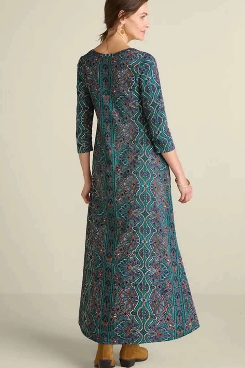 Vestido Casual Santiago con Mangas Tres Cuartos - Elegancia Cómoda de Entornos Suaves para Primavera-Verano
